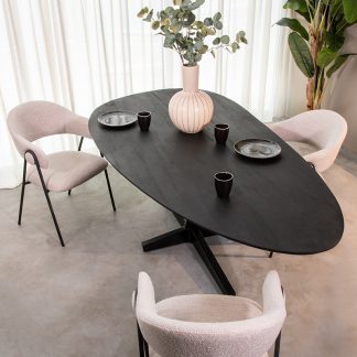 Eetkamertafel Rosie - Zwart - Mangohout - 260cm 18011168