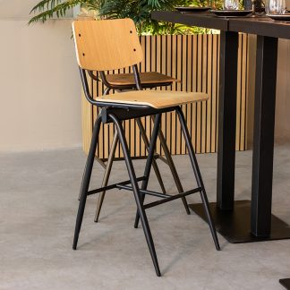 Barkruk Solid - Naturel - Hout - Hoog 180122956
