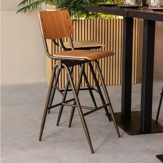Barkruk Solid - Walnoot - Hout - Hoog 180122957