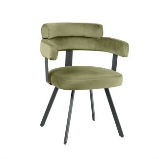 Eetkamerstoel Bardio - Hunter - Velvet - Zwart Metalen Frame 180123035