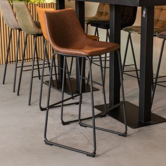 Barkruk Risto - Bruin - Kunstleder - Hoog 180122947