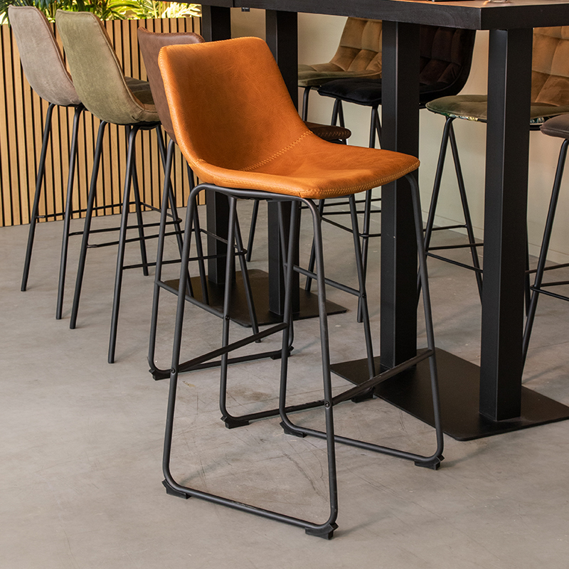 Barkruk Risto - Cognac - Kunstleder - Hoog 180122948