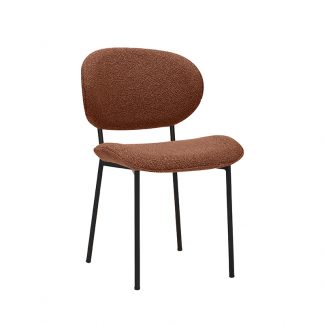 Eetkamerstoel Senn - Coral - Boucle - Zwart Metalen Frame 180122903