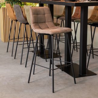 Barkruk Bistro - Taupe - Micro Suede - Hoog 180122869