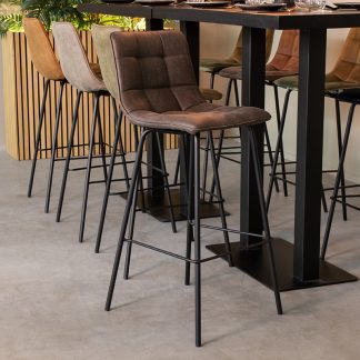 Barkruk Bistro - Antraciet - Micro Suede - Hoog 180122870