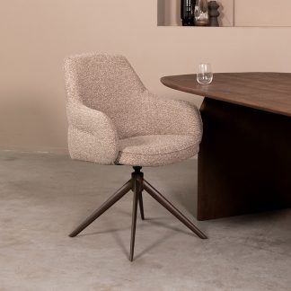 Eetkamerstoel Bern - Mushroom - Boucle - Brons Metalen Frame 18010063