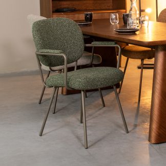 Eetkamerstoel Lausanne - Forest - Boucle - Forest Metalen Frame 18099989