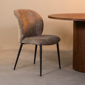 Eetkamerstoel Vino - Hunter - Chenille - Zwart Metalen Frame 180122912