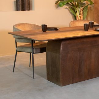 Eetkamertafel Owen - Espresso - Mangohout - 220 cm 180122836
