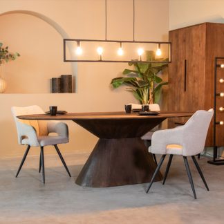 Eetkamertafel Jagger - Espresso - Mangohout - 240 cm - Ovaal 180122826