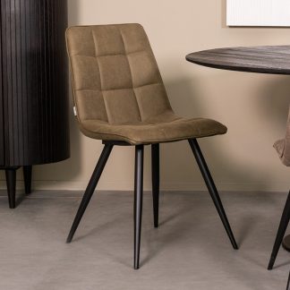 Eetkamerstoel Bistro - Moss - Kunstleder - Zwart Metalen Frame 180122875