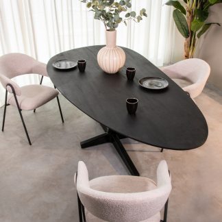 Eetkamertafel Rosie - Zwart - Mangohout - 180 cm 180122820