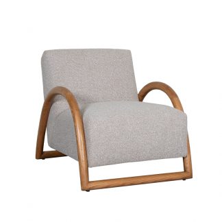 Fauteuil Viggo - Naturel - Boucle - Naturel Houten Frame 180122853