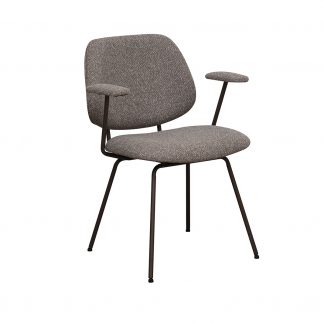 Eetkamerstoel Loreto - Mushroom - Boucle - Brons Metalen Frame 180122420