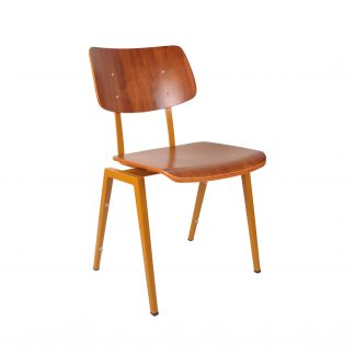 Eetkamerstoel Stapelbaar - Bruin - Hout - Oker Metalen Frame 180122732