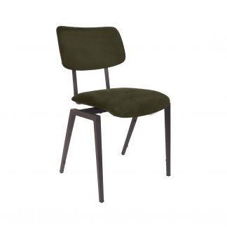 Eetkamerstoel Stapelbaar - Hunter - Velvet - Zwart Metalen Frame 180122726