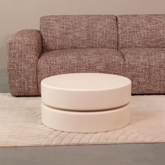 Salontafel Milly - Soft Sand - Mangohout - 70 cm - Rond 180154359