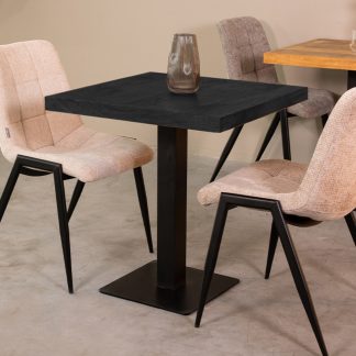 Eetkamertafel Tafelblad Vierkant - Zwart - Mangohout - 70 cm Straight 18063884