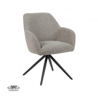 Eetkamerstoel Sayuri - Mushroom - Boucle - Zwart Metalen Frame 180122707