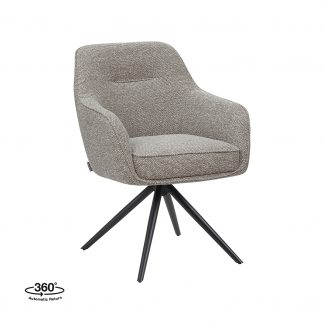 Eetkamerstoel Akira - Mushroom - Boucle - Zwart Metalen Frame 180154568