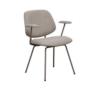 Eetkamerstoel Loreto - Naturel - Boucle - Taupe Metalen Frame 180122421