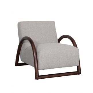 Fauteuil Viggo - Naturel - Boucle - Walnoot Houten Frame 180122911