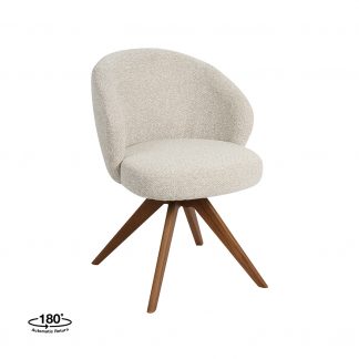 Eetkamerstoel Sabi - Naturel - Boucle - Walnoot Houten Frame 180122771