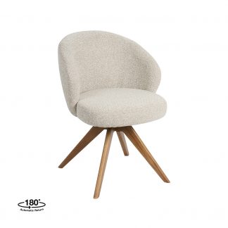 Eetkamerstoel Sabi - Naturel - Boucle - Naturel Houten Frame 180122772