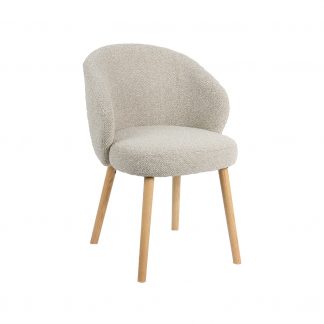 Eetkamerstoel Shiro - Naturel - Boucle - Naturel Houten Frame 180122770