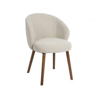 Eetkamerstoel Shiro - Naturel - Boucle - Walnoot Houten Frame 180122769