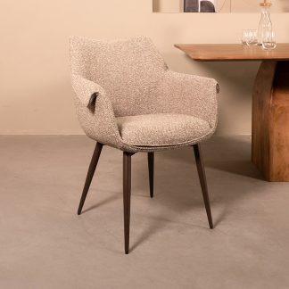Eetkamerstoel Mirai - Mushroom - Boucle - Brons Metalen Frame 180122767