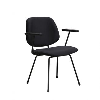 Eetkamerstoel Gastron - Zwart - Velvet - Zwart Metalen Frame 180122427