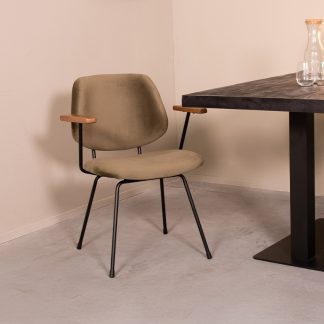 Eetkamerstoel Gastron - Hunter - Velvet - Zwart Metalen Frame 180122780