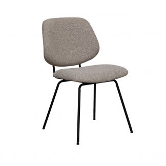 Eetkamerstoel Ravenna - Naturel - Boucle - Zwart Metalen Frame 180122425