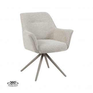 Eetkamerstoel Kimora - Naturel - Boucle - Taupe Metalen Frame 180122710