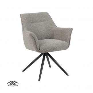 Eetkamerstoel Kimora - Mushroom - Boucle - Zwart Metalen Frame 180122709