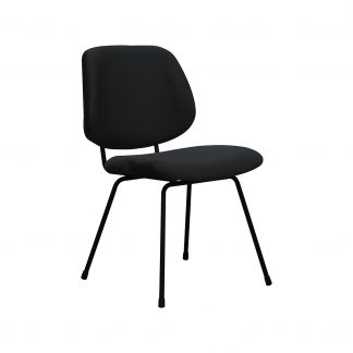 Eetkamerstoel Bello - Zwart - Velvet - Zwart Metalen Frame 180122428