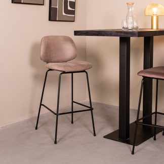 Barkruk Bello - Taupe - Micro Suede - Hoog 180122777
