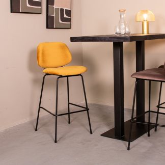 Barkruk Bello - Oker - Fluweel - Hoog 180122773