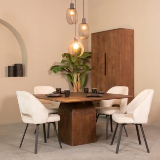 Eetkamertafel Ingo - Espresso - Mangohout - 140 cm - Vierkant 180122840