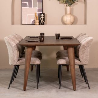 Eetkamertafel Fly - Espresso - Mangohout - 160 cm 180122917
