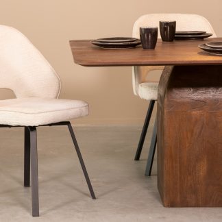 Eetkamertafel Ingo - Espresso - Mangohout - 130 cm - Vierkant 180122842
